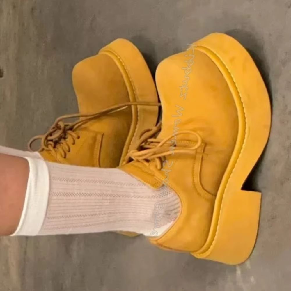 Boots - Zapatos de tacón grueso con cordones